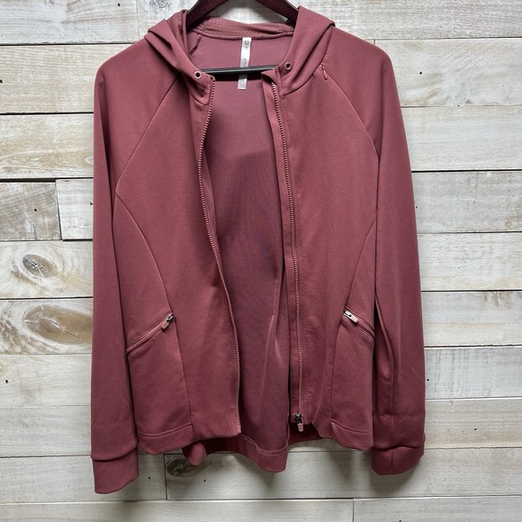 Fabletics Jacket Womens Small Pink Sammy Full Zip Hooded Active Pockets - Picture 8 of 13